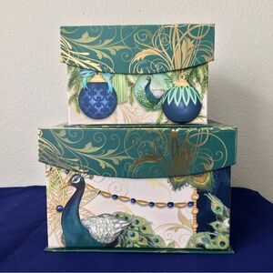 Decorative Peacock Storage Box Set